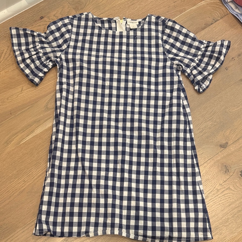 Crewcuts Blue and White Gingham Kids Dress